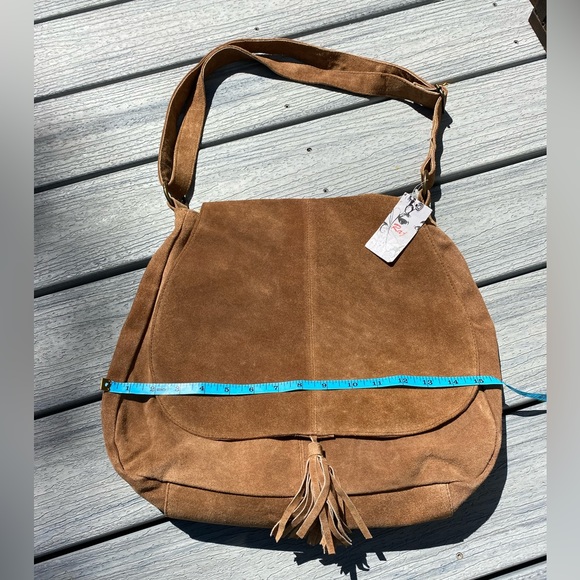 Brand new Raj Tan/Brown Suede Crossbody Purse (NWT) - Picture 4 of 16